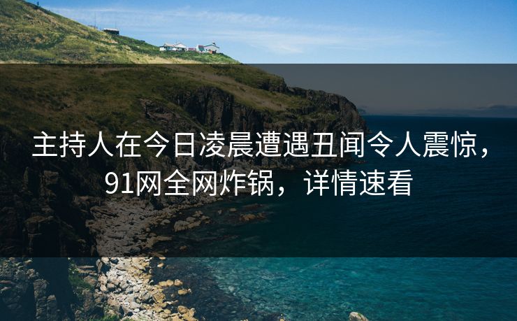 主持人在今日凌晨遭遇丑闻令人震惊，91网全网炸锅，详情速看
