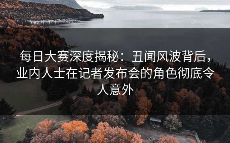 每日大赛深度揭秘：丑闻风波背后，业内人士在记者发布会的角色彻底令人意外